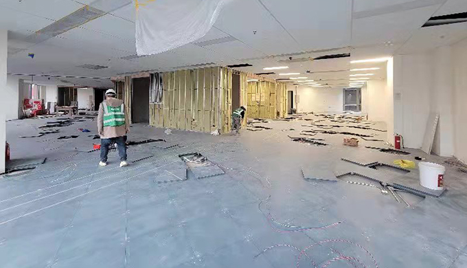 上海徐匯漕河涇桂林高智科技大廈辦公室裝修施工現(xiàn)場